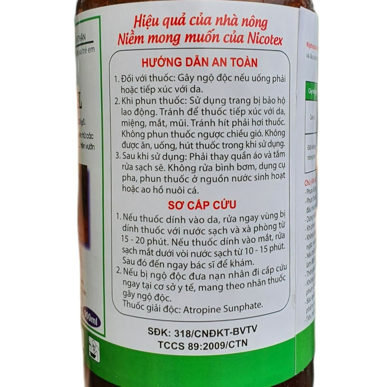 💎 Thuốc trừ cỏ Lưu dẫn tận gốc NIPHOSATE 480SL (Chai 900ml)📛 NICOTEX