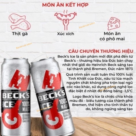 [HCM]BIA BECKS ICE - 6 LON 330ML