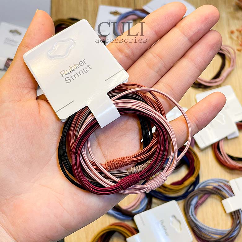Dây cột tóc, combo 10 thun cột tóc sợi kép gân basic - Culi accessories