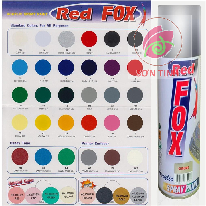 SƠN XỊT MÀU ĐỎ RED A211 (ATM hoặc WIN) hoặc RED FOX