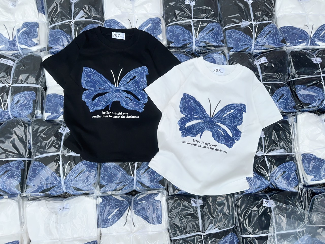 Áo thun Croptop ôm body nữ phối nơ nổi ( Mã Nơ Xanh )