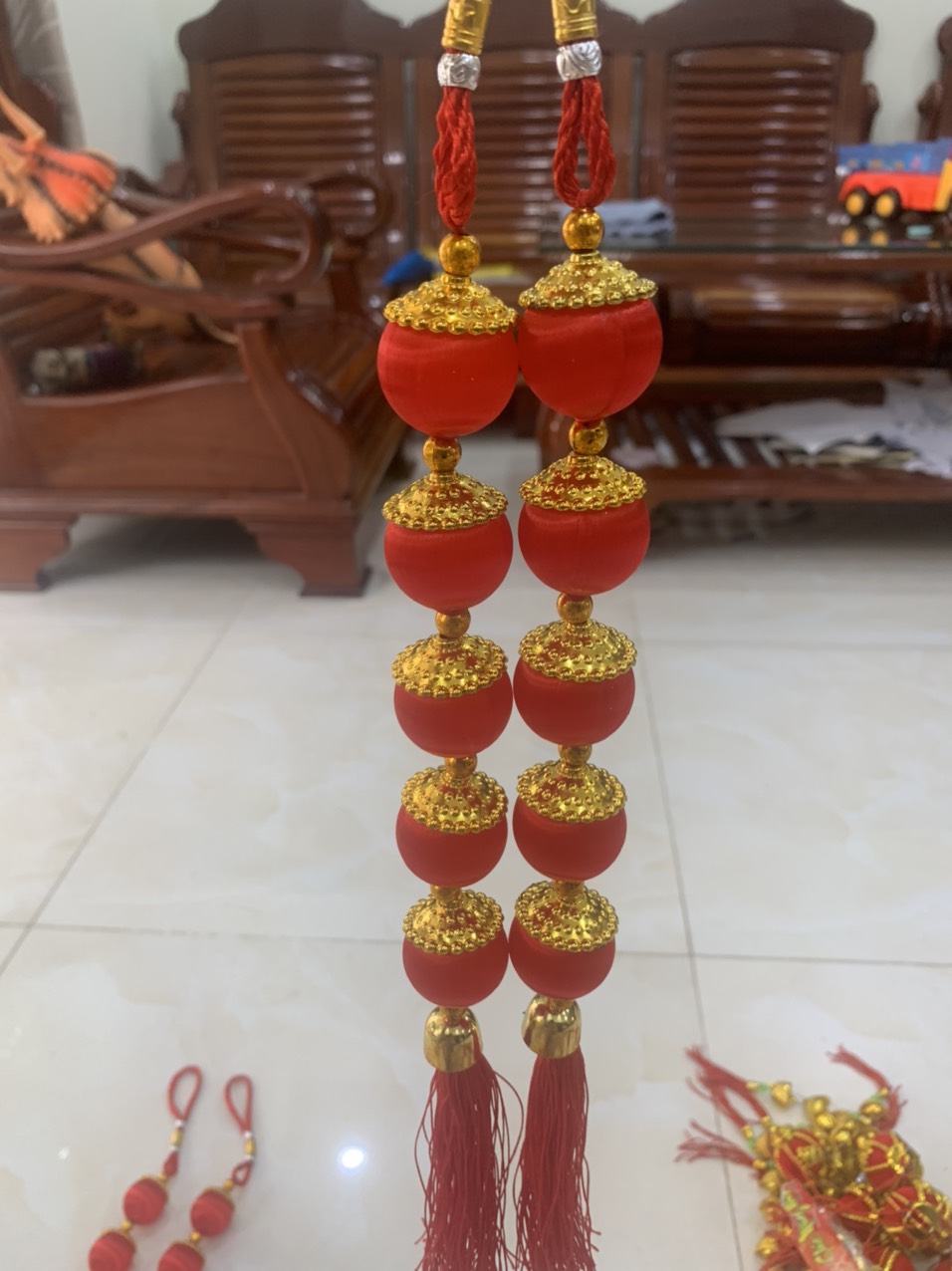 Dây khánh treo cây Tết,dây liễng trang trí Tết 2023 - hình 5 trái đào