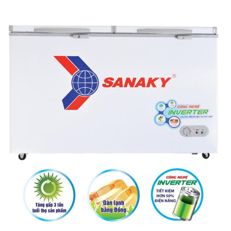 Tủ đông/mát Inverter Sanaky VH-4099W3 (2 ngăn 2 cánh, 400 lít) - Bảo hành chính hãng  - Voucher 10% lên đến 800K