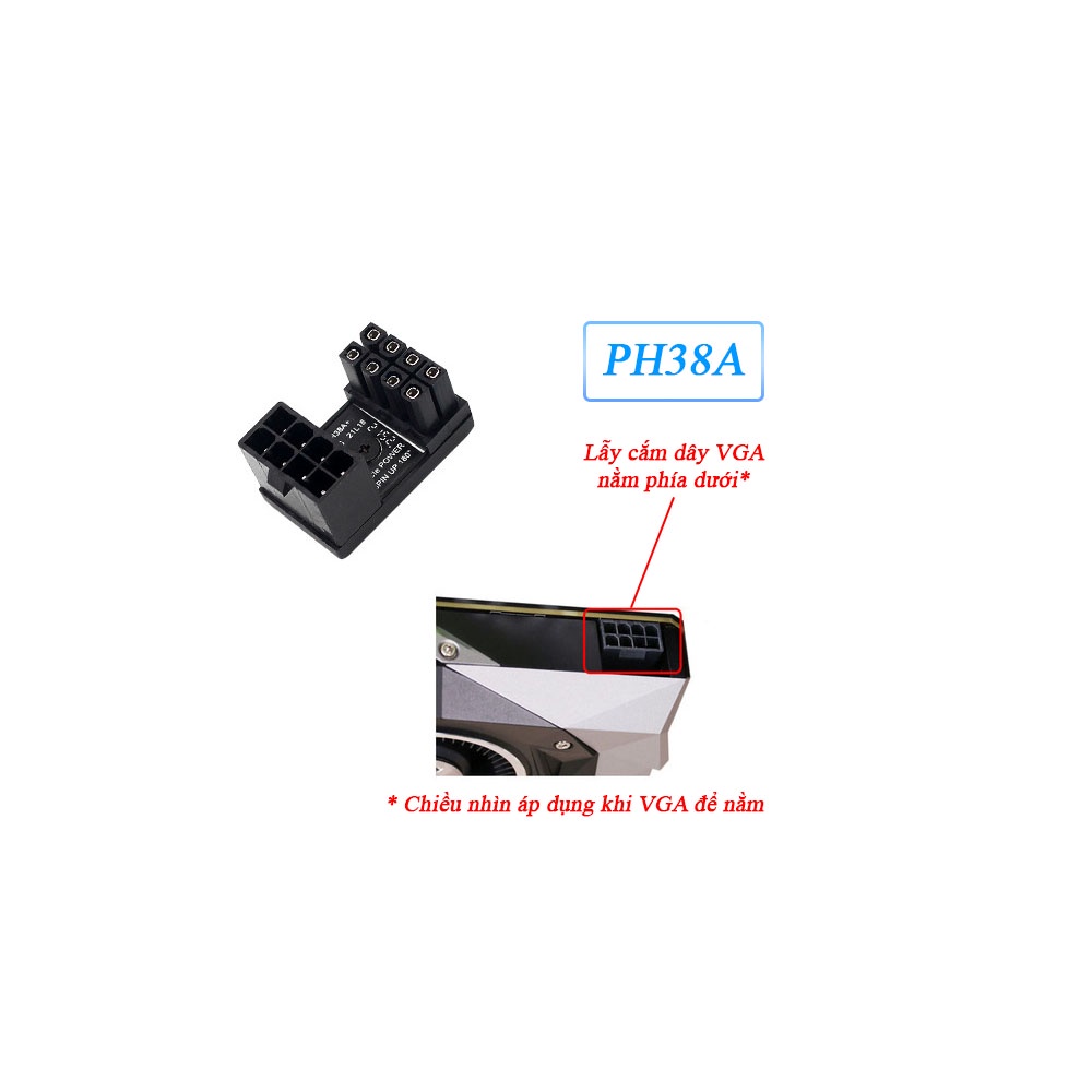 Đầu nối bẻ góc Card màn hình 8Pin góc 180 độ