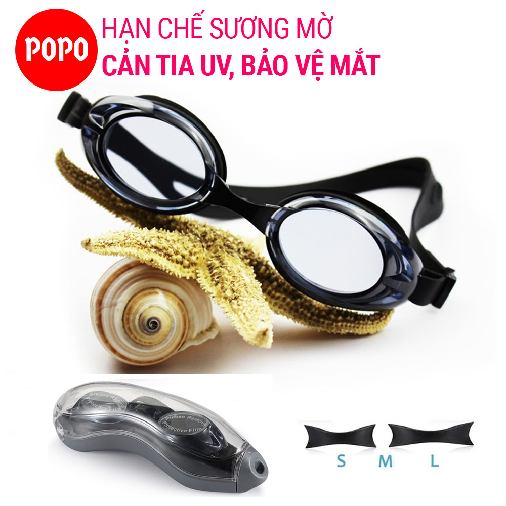 Kính bơi người lớn kính bơi nam, nữ POPO 1153 mắt kính bơi chống tia UV, hạn chế sương mờ (kính bơi trẻ em cho bé trên 6 tuổi)