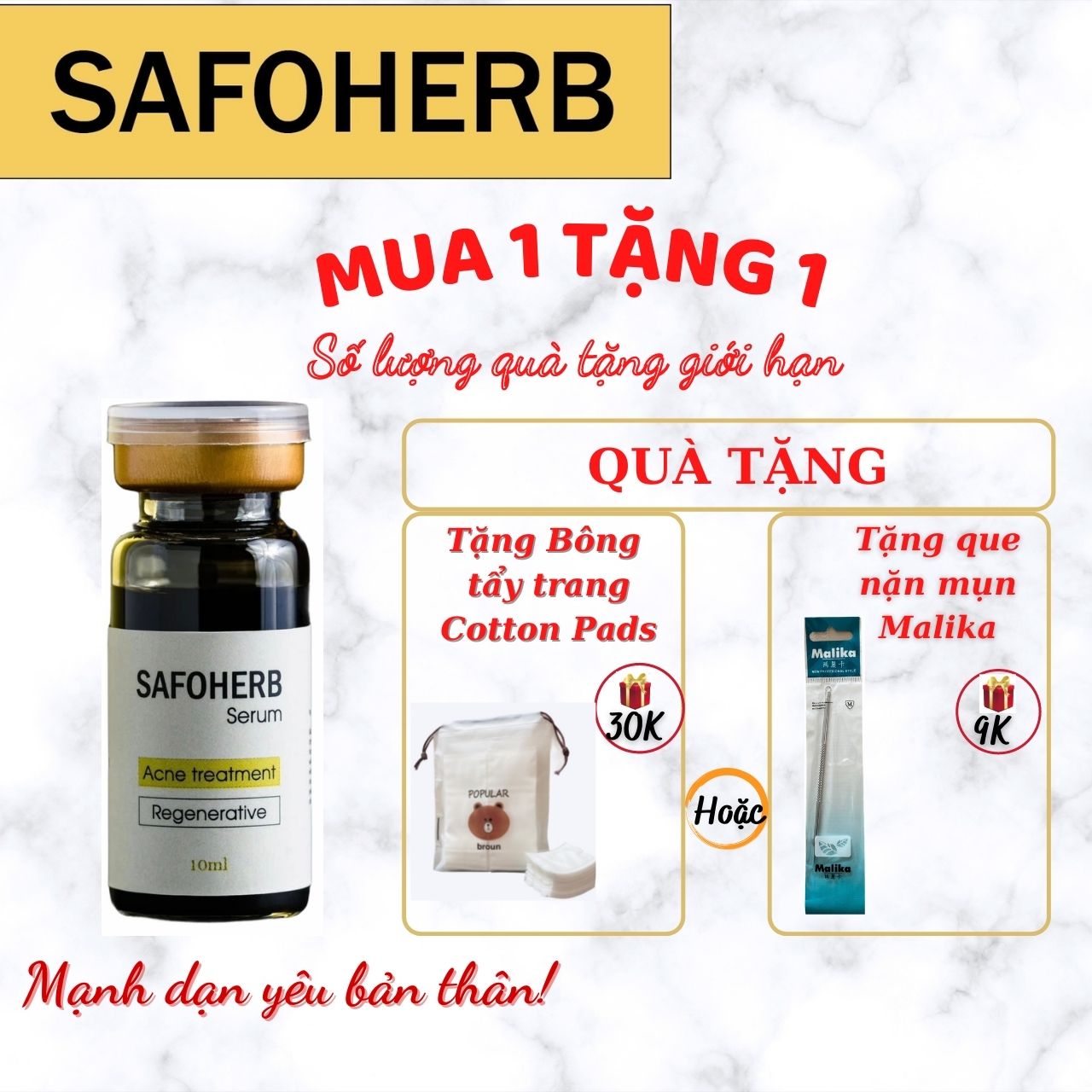 [CHÍNH HÃNG] SERUM SAFOHERB ngừa mụn mờ thâm 10ml