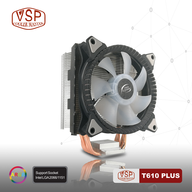 Quạt tản nhiệt CPU VSP Cooler Master T610Plus - LED RGB