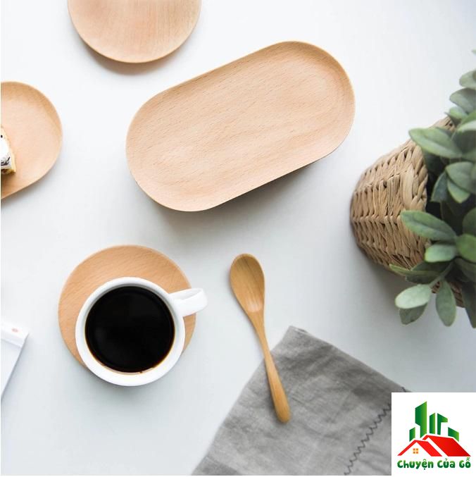 [Dụng cụ nhà bếp hiện đại] - Khay Oval Gỗ Beech Nguồn Gốc Tự Nhiên