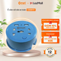 Ổ cắm điện du lịch Comet CES9111 dây dài 1m 2 ổ USB 1 ổ 3 chấu 1 ổ 2 chấu - Hàng Chính Hãng