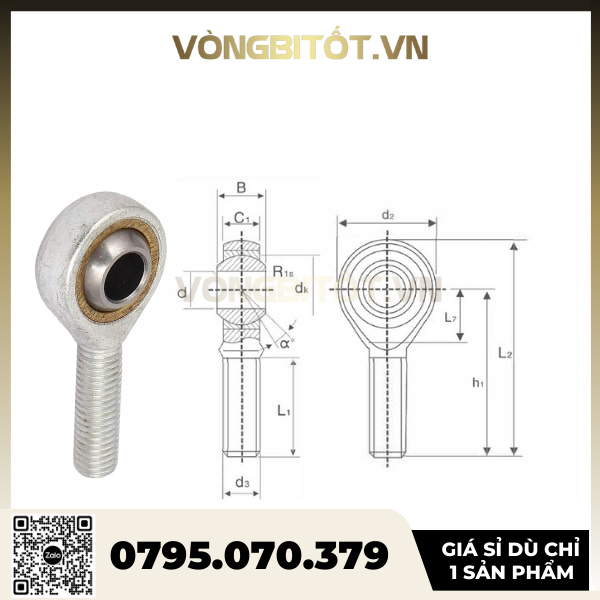 (5 chiếc) Vòng bi mắt trâu ren ngoài 12