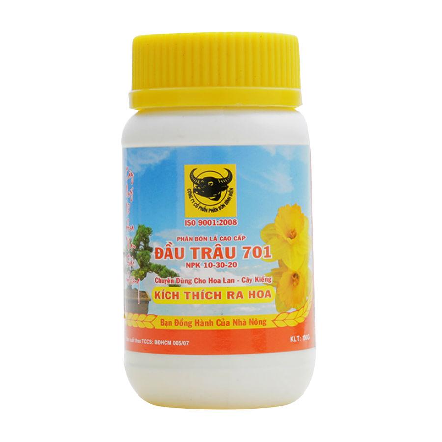 Chai 100g - Phân Bón Lá Cao Cấp Đầu Trâu Bình Điền MK 701 NPK 10-3-20 - Kích Thích Ra Hoa - Chuyên dùng cho hoa lan, hoa cảnh cây kiểng VTNN Nông Điền Trang