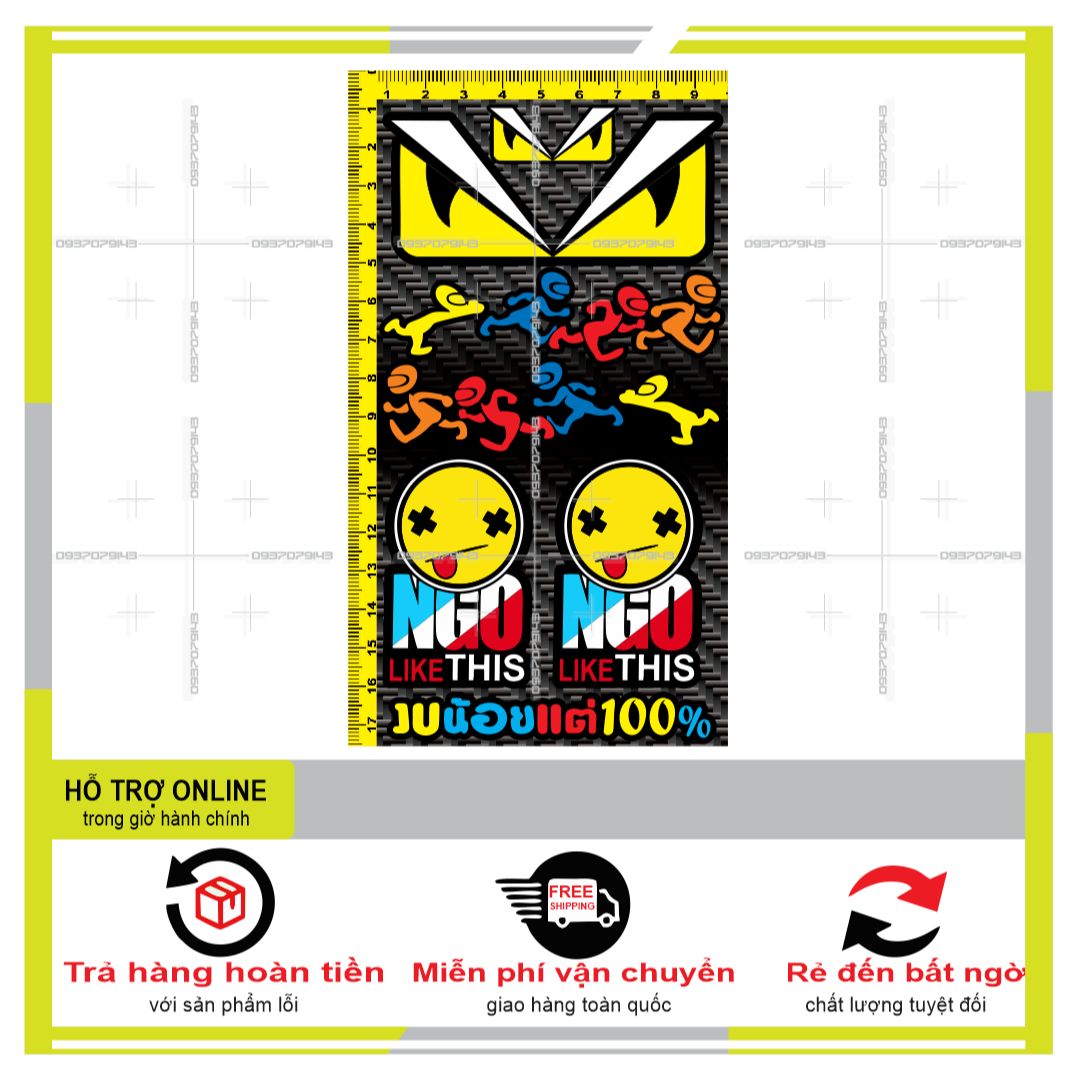 Logo sticker dán xe máy mini m13