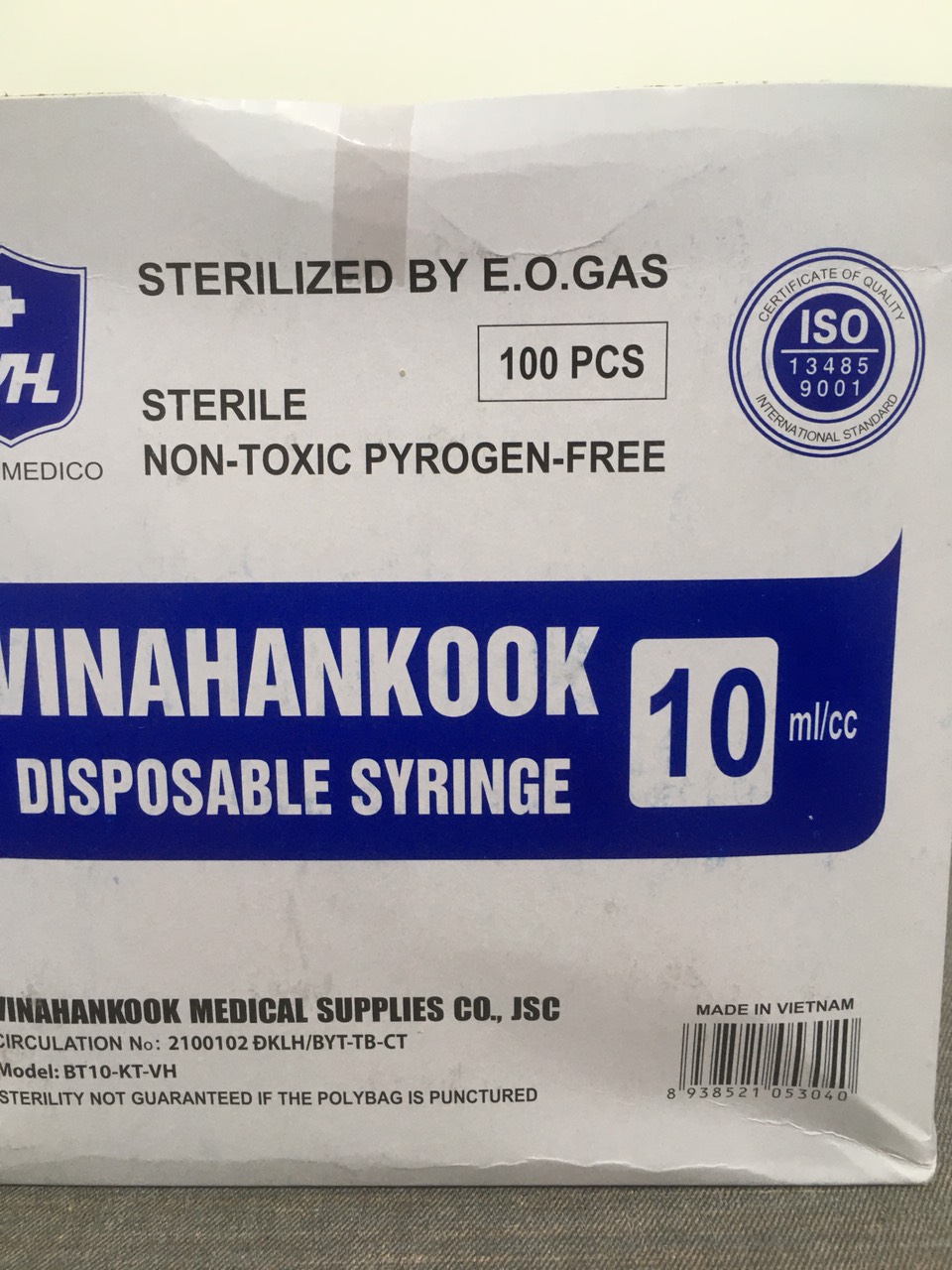 Bơm tiêm dùng 1 lần VINAHANKOOK (10ml/cc)