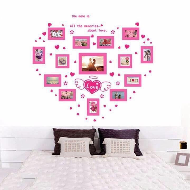 Decal dán tường khung ảnh tình yêu