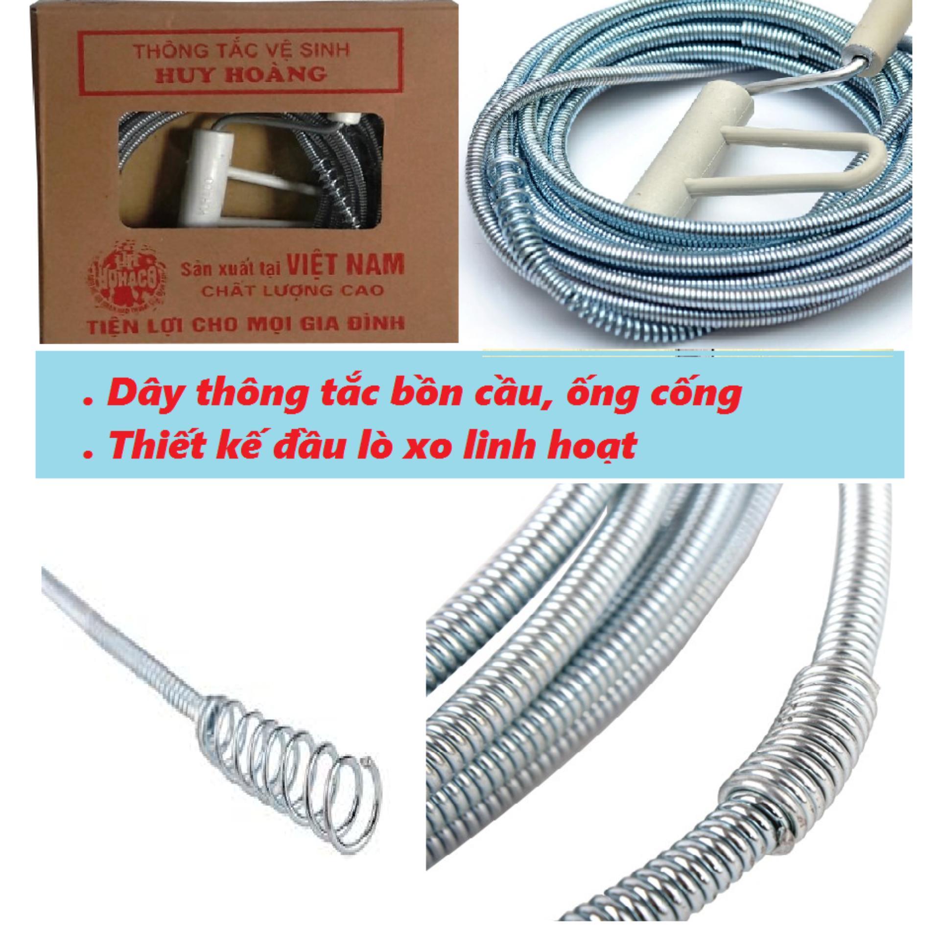 Dây thông tắc bồn cầu, cống, chậu rửa mặt rửa bát (dài 3m)