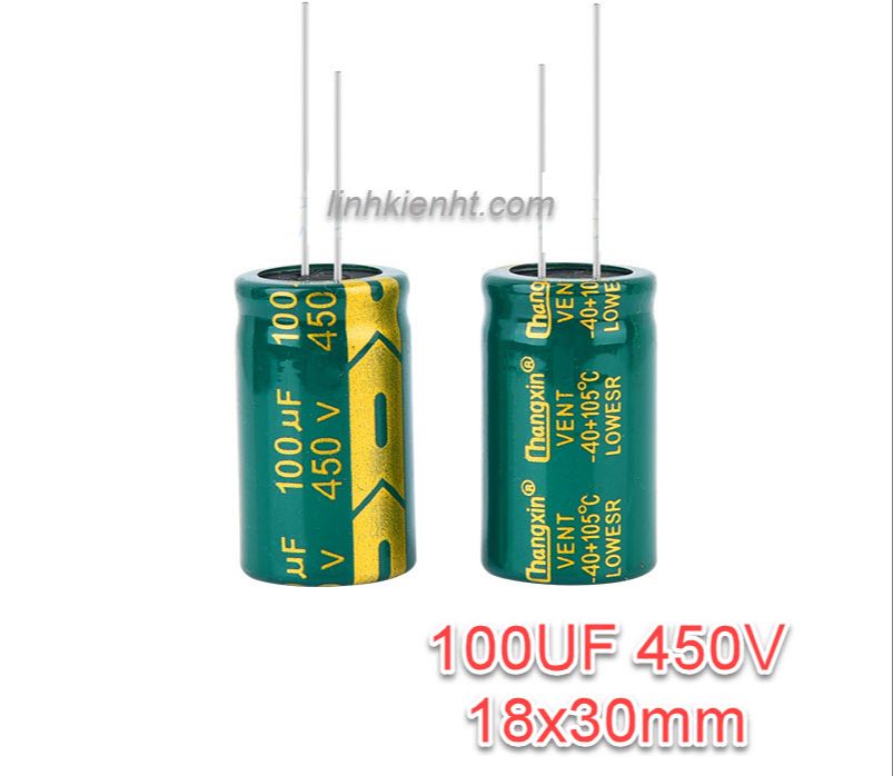 Tụ hóa 100uf 450v 100uf kích thước 18x30mm