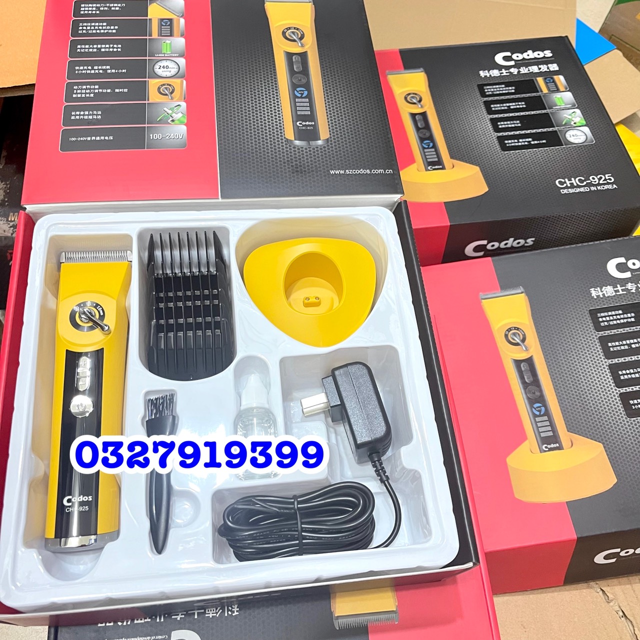 CODOS Tông đơ cắt tóc CODOS 925 cao cấp hàng chính hãng, pin Li-ion 2200mAh, 3 mức tốc độ, màn hình LCD, lưỡi titan sắc bén, thời gian sử dụng 240 phút
