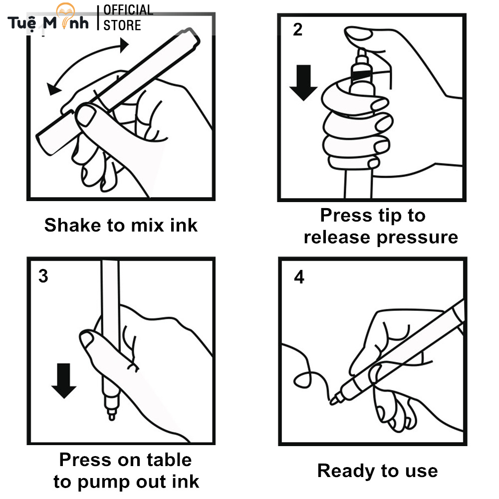 Bút Nhũ Có Nét Viền Chữ Sẵn VPP TUEMINH, Bút Outline Marker Kim Tuyến B06- VPP Tuệ Minh