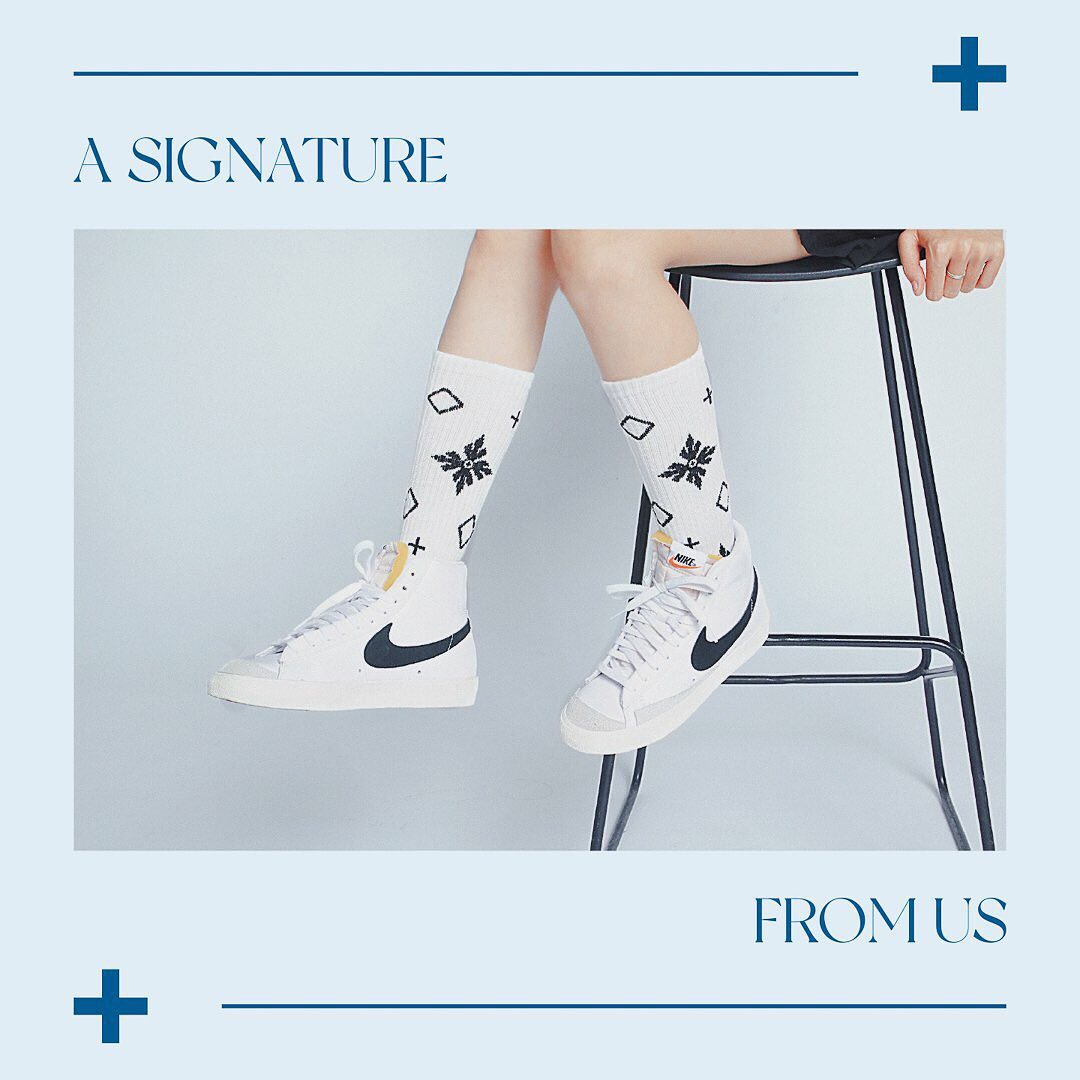 Vớ/Tất cổ cao White BLS Monogram LDV Socks