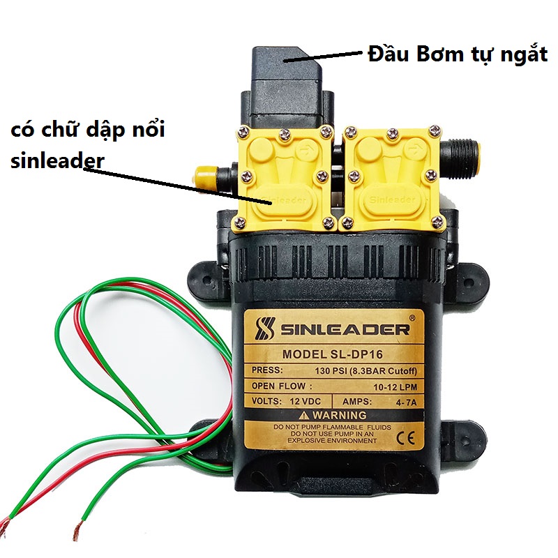 Bộ Máy Bơm Áp Lực Mini 12v Đôi Sinleader MẪU 2021