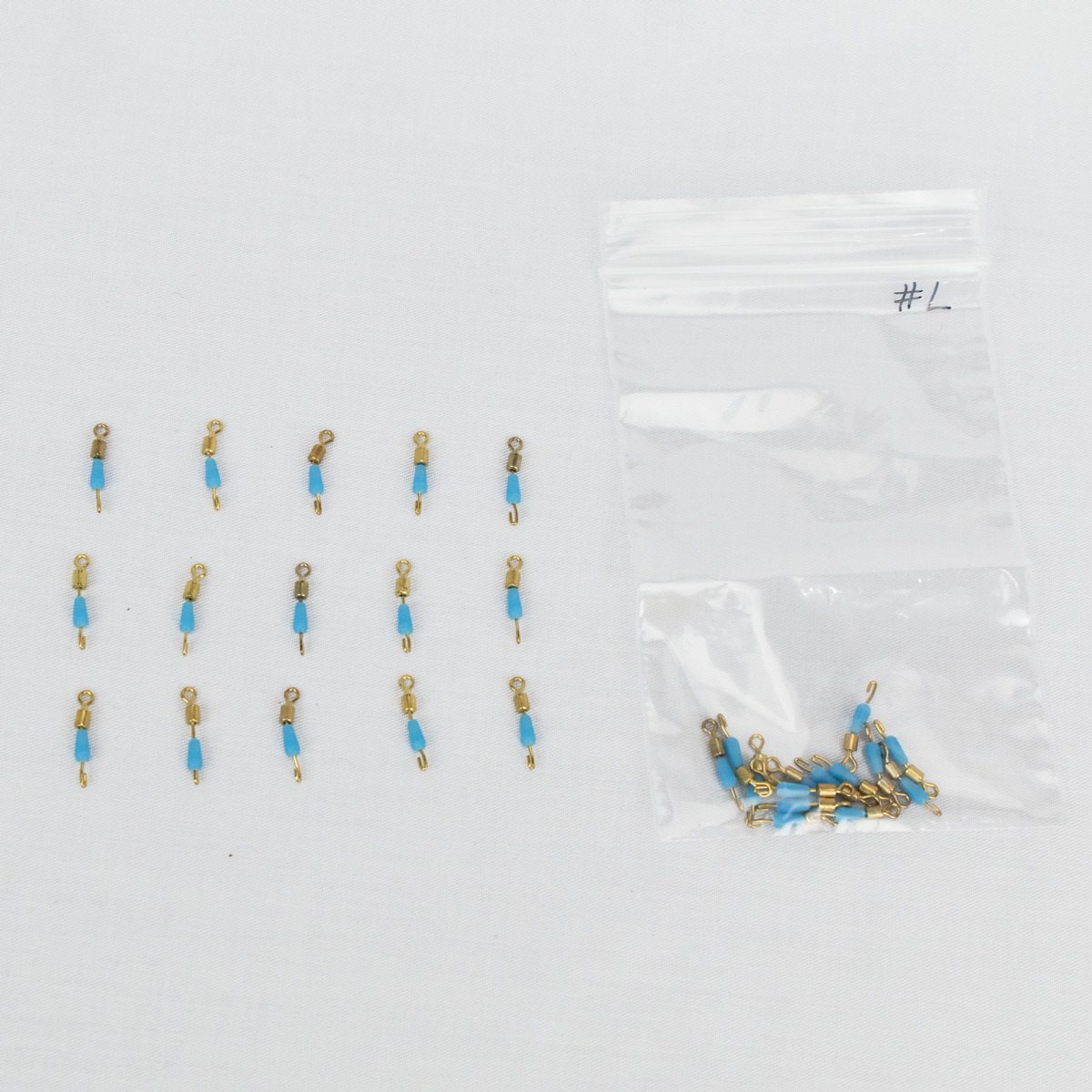 Khóa link ma ní cao su câu đài câu cá (màu xanh - bịch 15pcs)