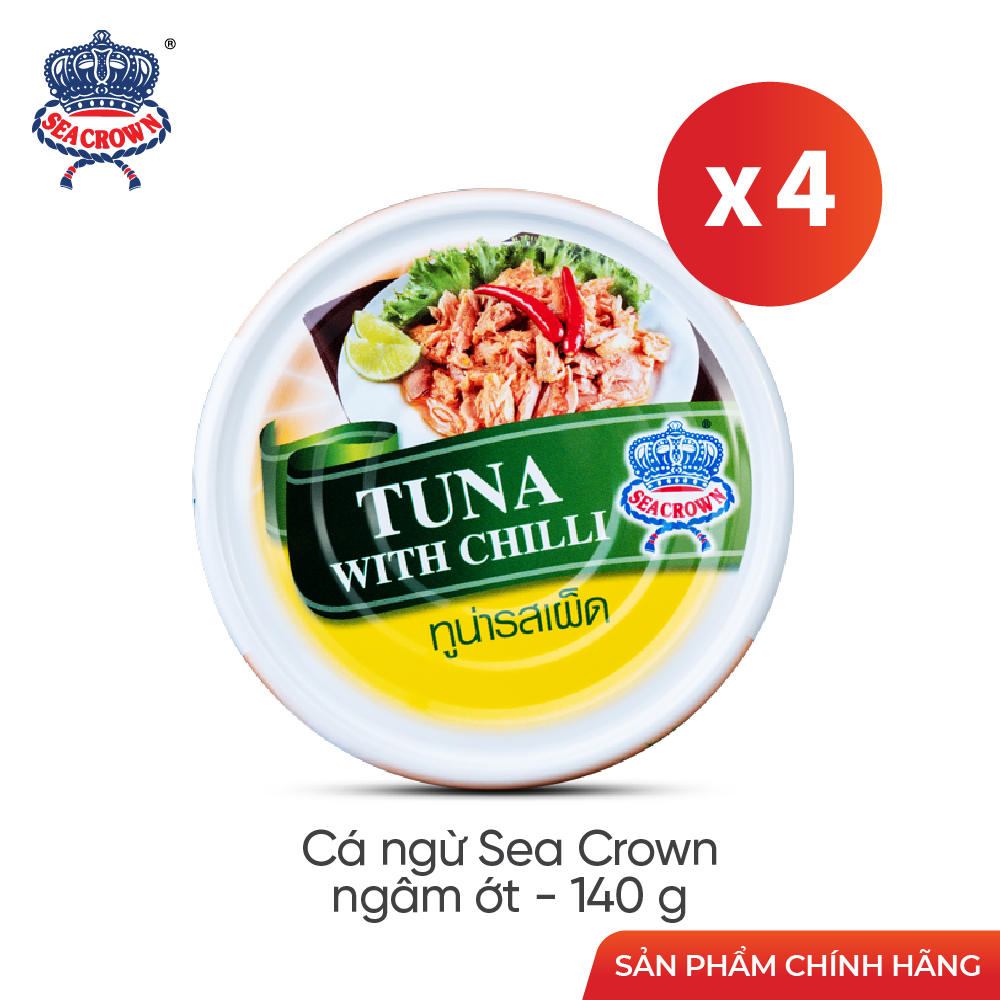 Lốc 4 Lon -  Cá Ngừ Sea Crown Sốt Ớt 140g