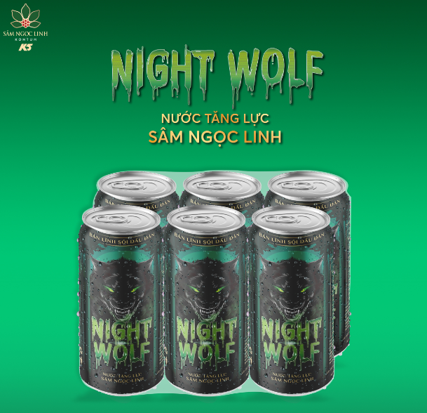 Nước Tăng Lực NightWolf Sâm Ngọc Linh Lon Lẻ 245ML/Lon