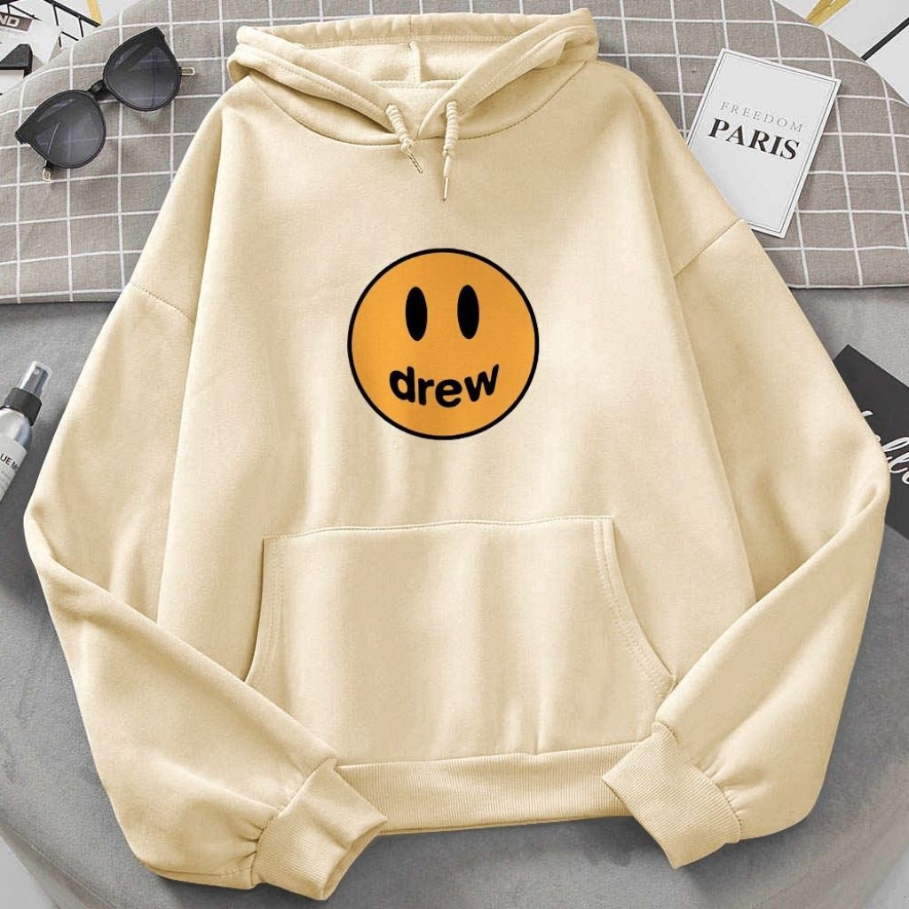 Áo khoác hoodie nỉ unisex in icon mặt cười drew áo khoác nỉ chất vải áo cực dày,giữ ấm cực tốt