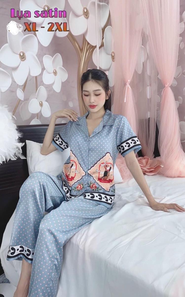 ĐỒ BỘ PIJAMA LỤA SATIN 3D CAO CẤP