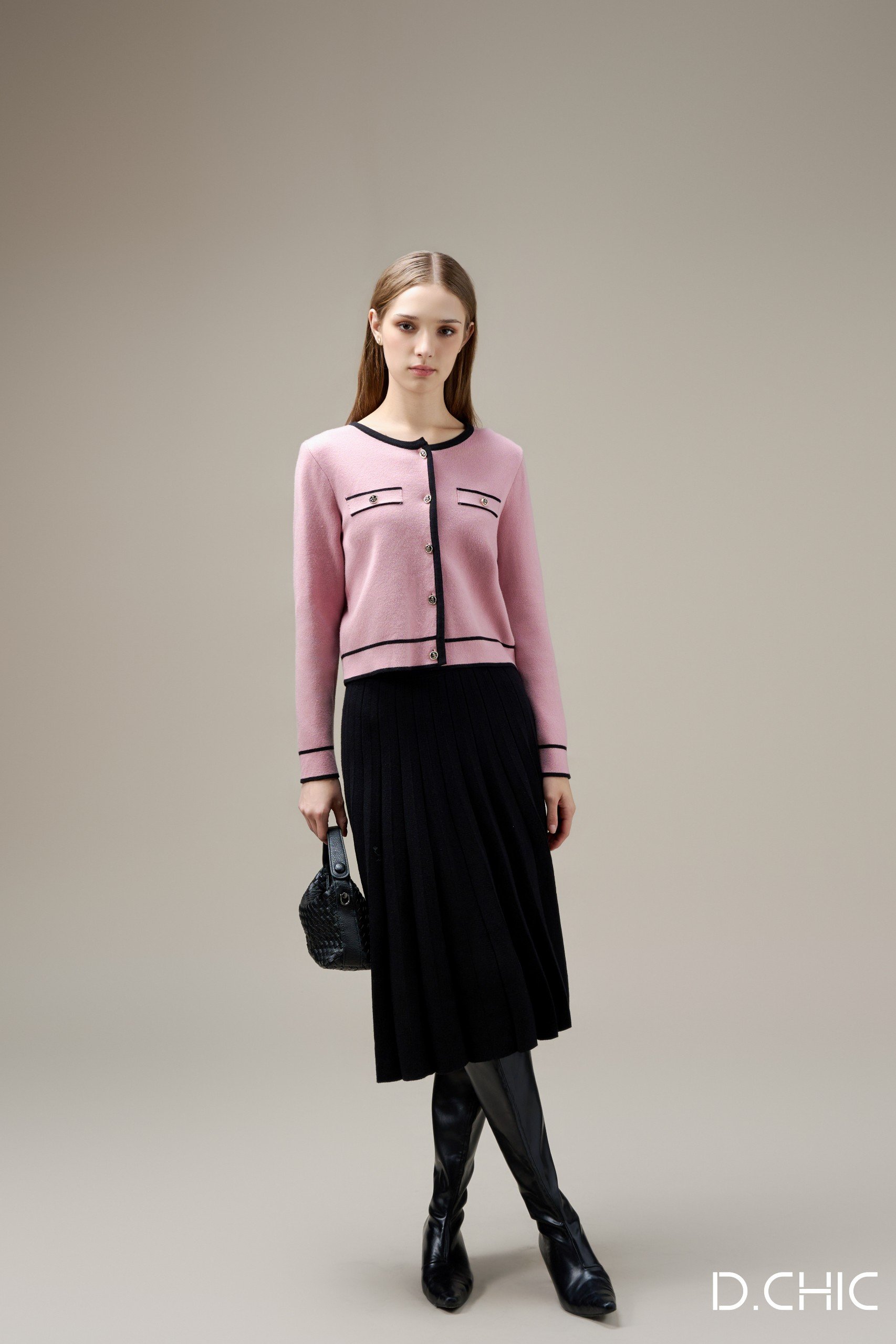 D.CHIC Chân váy len xếp ly MS: 388023