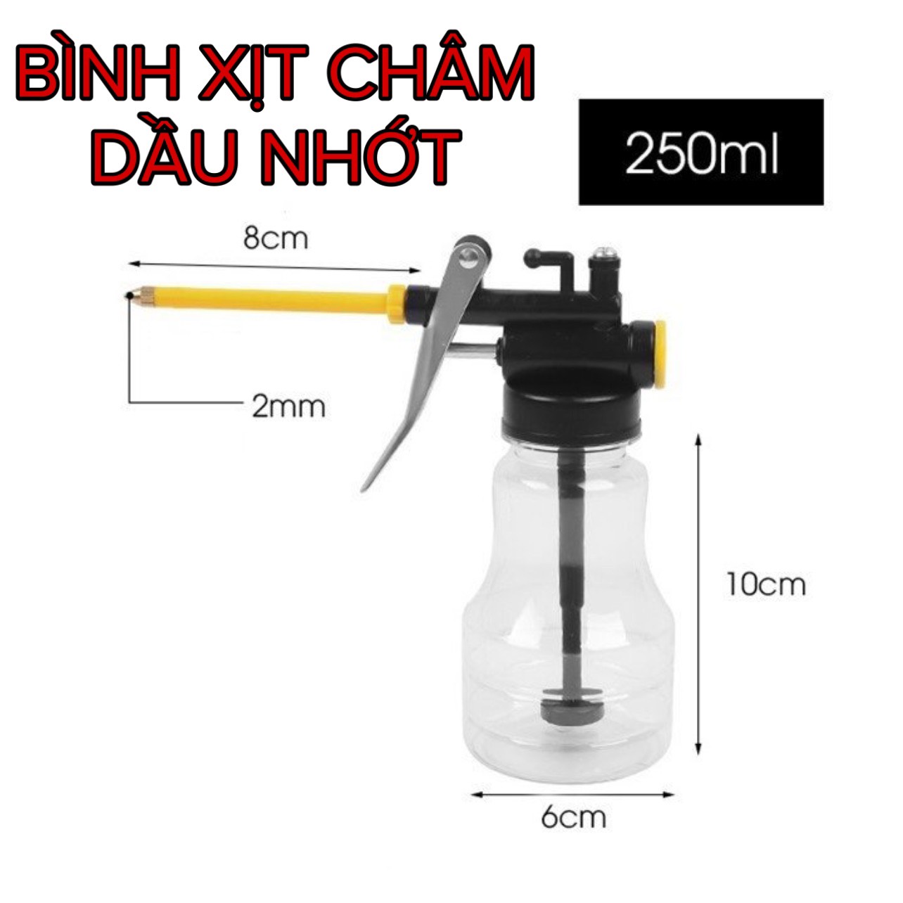 Bình Xịt Châm Dầu Nhớt Mỡ Bôi Trơn Dung Tích 250ml Vỏ Ngoài Nhựa Pet Trong Suốt (food store 98)