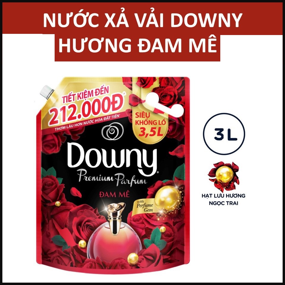 [HCM] Nước xả vải Downy 3L Xanh/Đỏ/Đen/Trắng