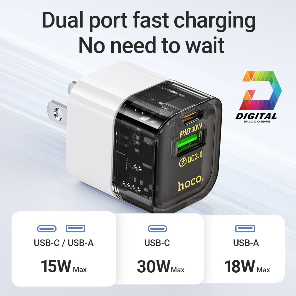 Bộ Sạc Nhanh Hoco DM-C3 30W Chính Hãng