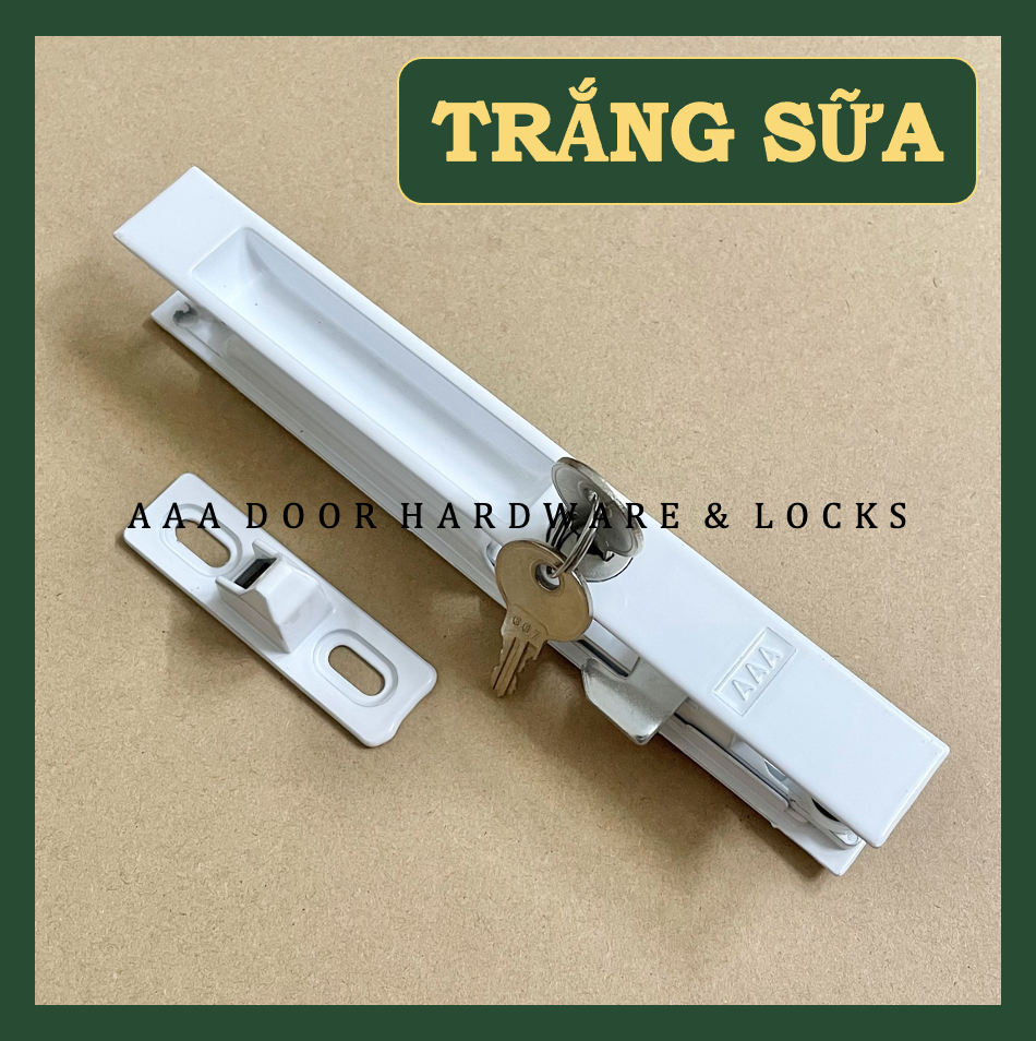 [AAA] Khoá cửa lùa kính (Khoá lùa Tay âm liền cửa nhôm)