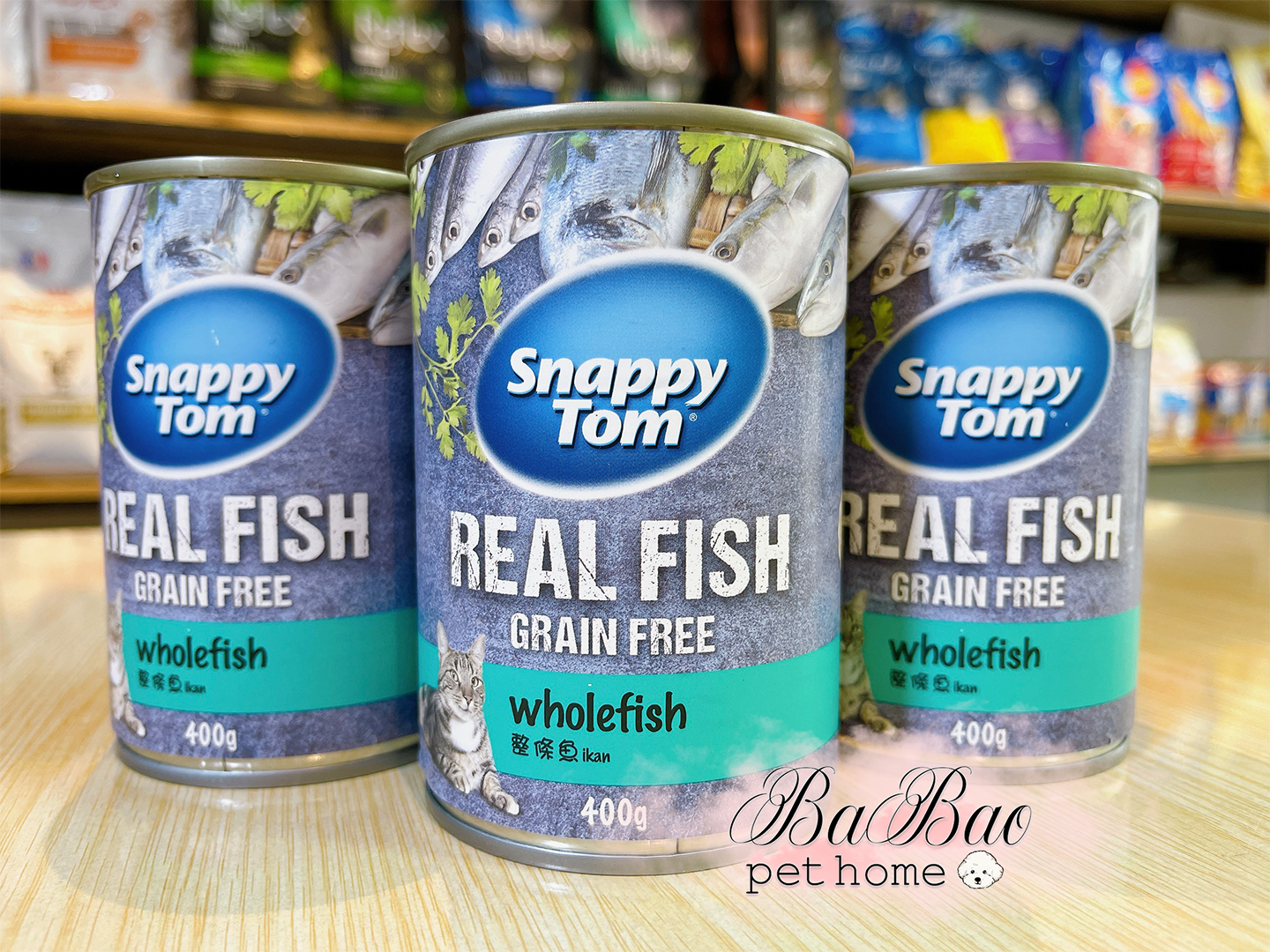 Pate Snappy Tom Lon 400g Real Fish - Cá trích nguyên con