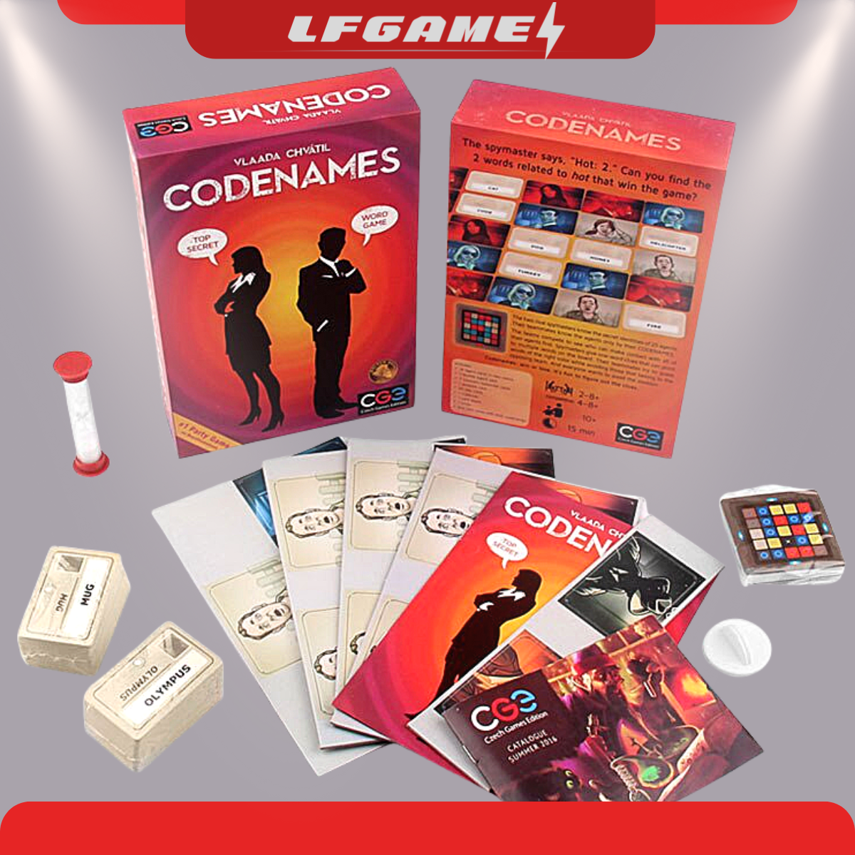 [Bản cao cấp] Bộ Trò chơi Boardgame Codenames - Codenames Picture Words Duet Deep Under Cover tiếng anh