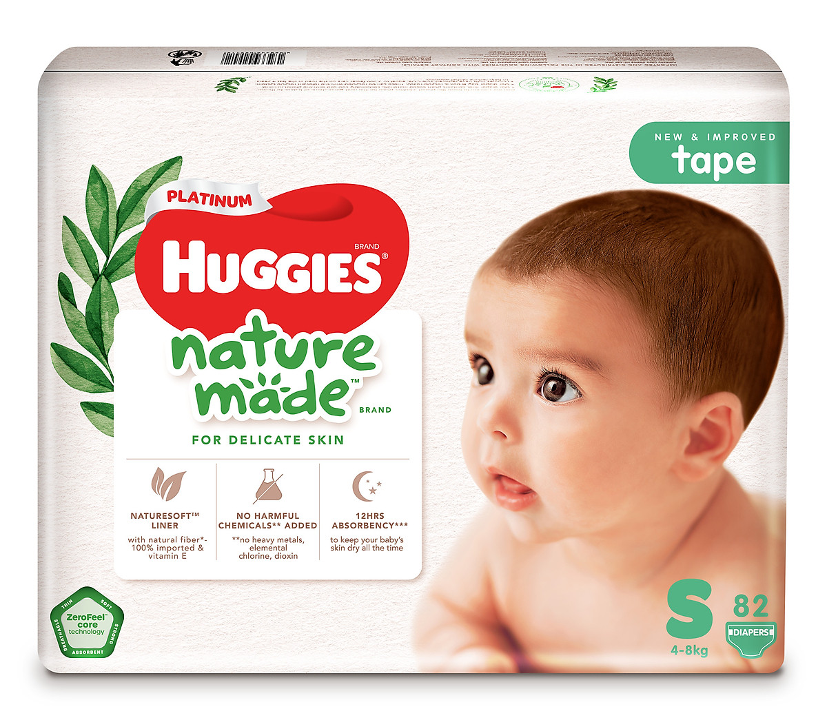[ Hàng xả kho ] Tã Dán Siêu Cao Cấp Huggies Platinum Naturemade S82 (82 Miếng)
