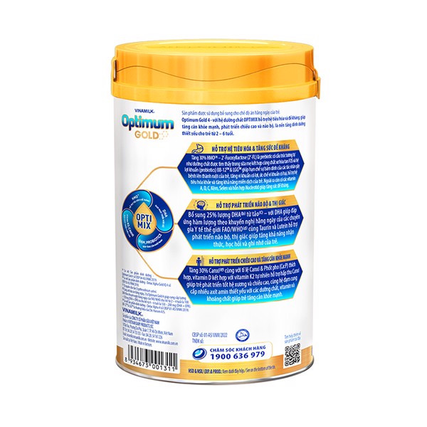 Sữa bột Vinamilk Optimum Gold 4 OPTIMIX lon 850g