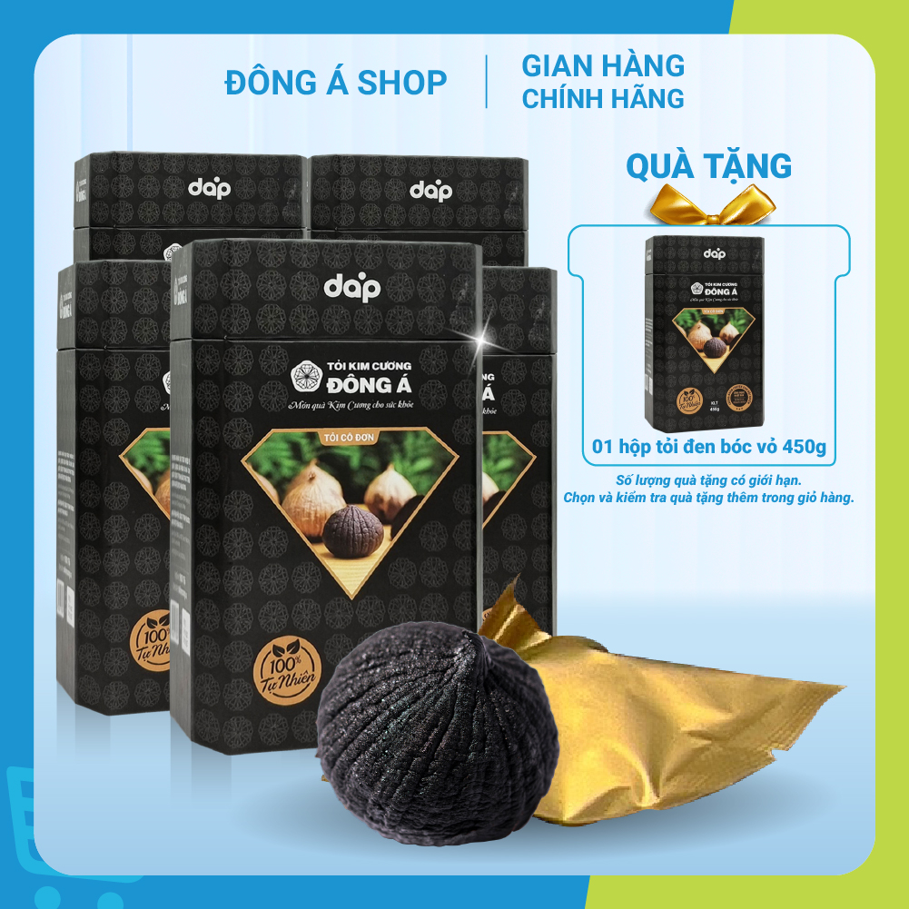 Tỏi Kim Cương Đông Á - Tỏi đen cô đơn bóc vỏ hộp 450g - Món quà cho sức khỏe, hỗ trợ tăng cường đề kháng, kích thích tiêu hóa, giúp ăn ngon miệng, hỗ trợ ổn định huyết áp, giảm mỡ máu