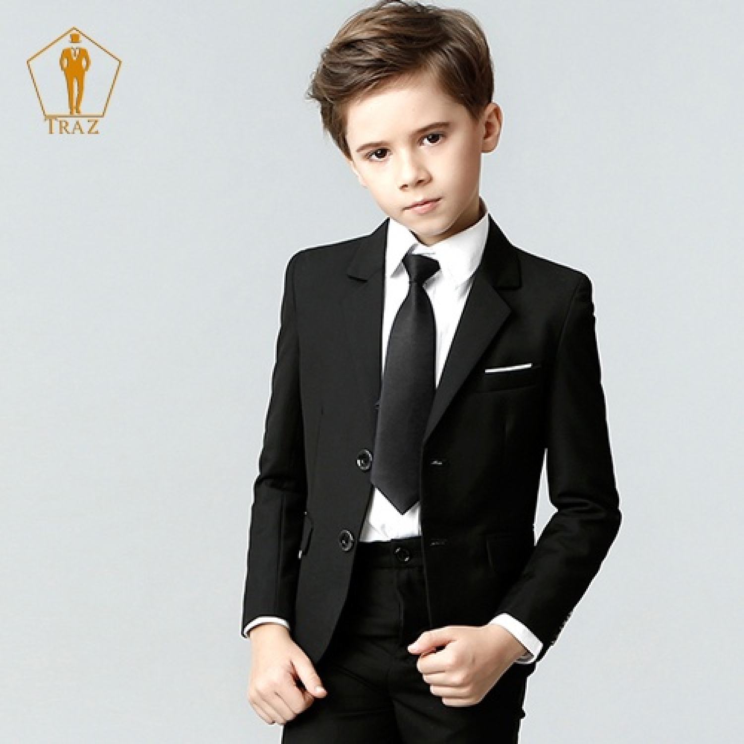 Bộ, Set Vest Đen Cho Bé Trai, Trẻ Em, Con Nít(1 quần, 1 áo vest, 1 ghile, 1 nơ)(bé mập, tròn hoặc cao tăng 1 đến 2 size)
