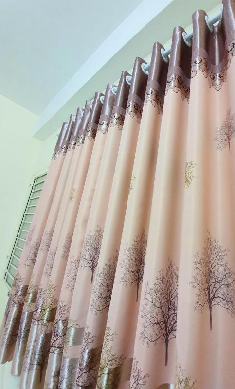 Rèm cửa sổ, cửa phòng ngủ chống nắng giá rẻ, hoạ tiết cây khô 180x200cm TNS-007