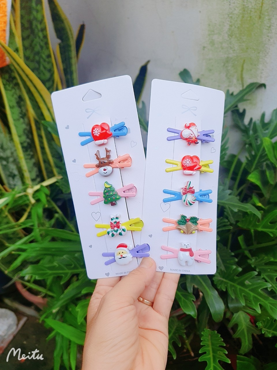 Set 10 kẹp mái Noel cho bé
