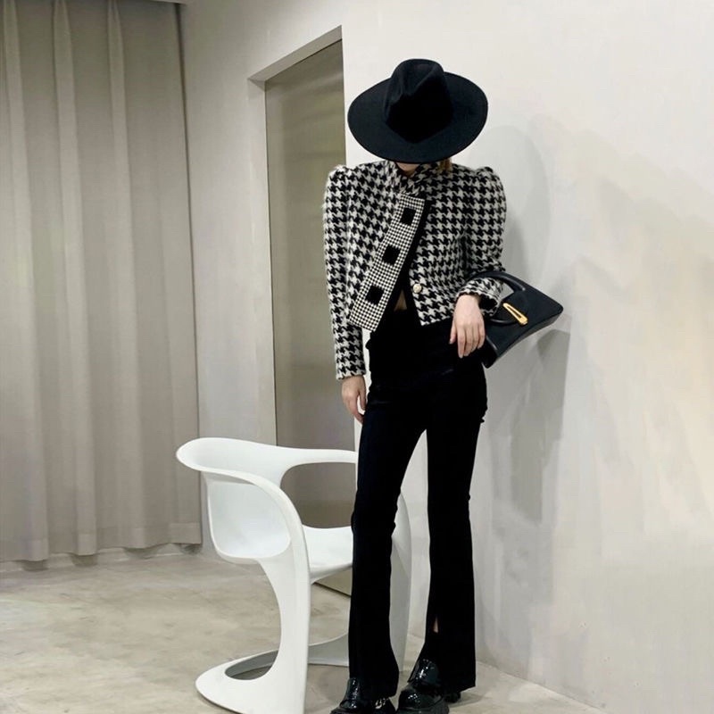 FREESHIP ÁO DẠ TWEED CROTOP ZICZAC Sang chảnh