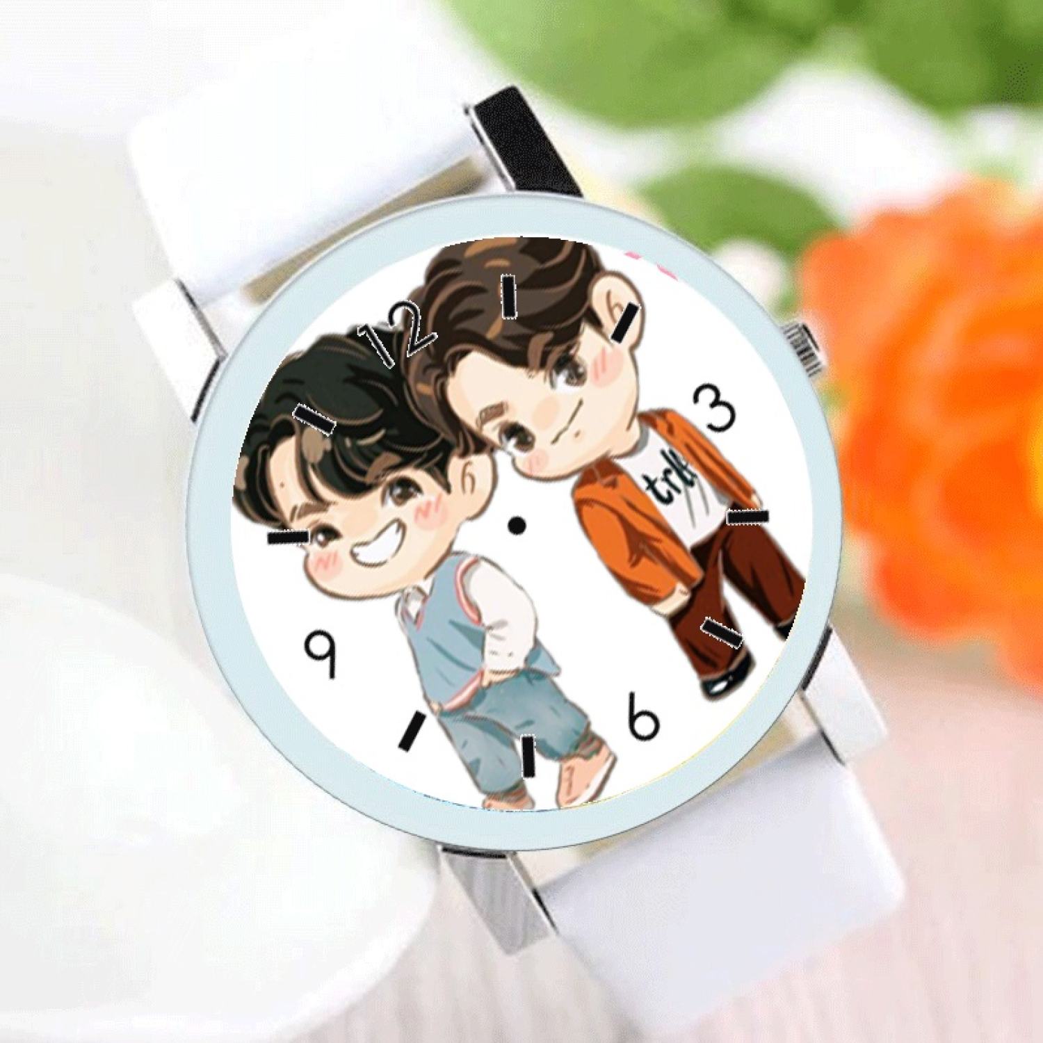 Đồng hồ đeo tay nam nữ in hình BRIGHTWIN 2gether BL Thái Lan anime chibi xinh xắn