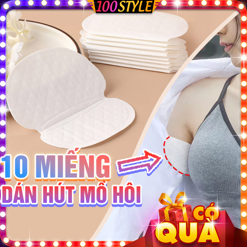 Miếng Hút Mồ Hôi - 5 Gói 50 Miếng Dán Thấm Hút Mồ Hôi Nách Siêu Mỏng - 100style