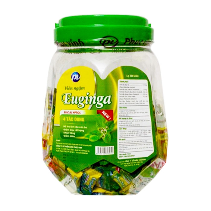 Kẹo ngậm ho Euginga Lọ 300 viên Phúc Vinh