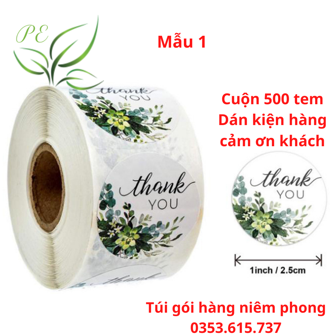 500 Tem Nhãn Dán Gói Hàng/ Sticker Thank You