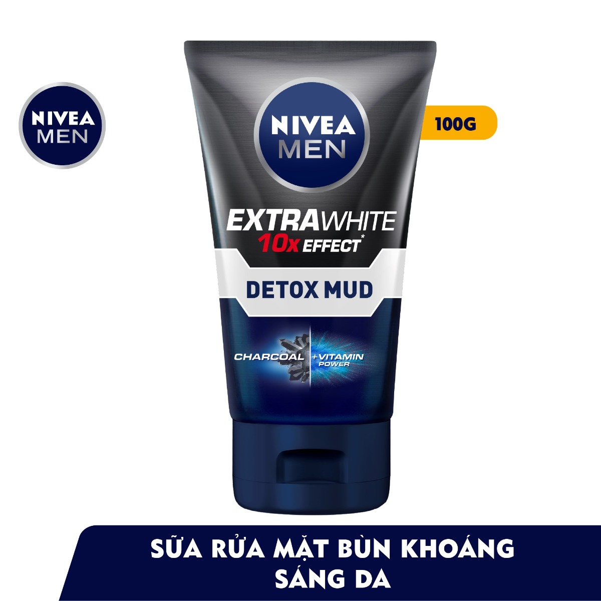 Sữa Rửa Mặt Cho Nam Nivea Men Sáng Da Và Kiểm Soát Nhờn 100g Extra White Oil Control Mud Foam