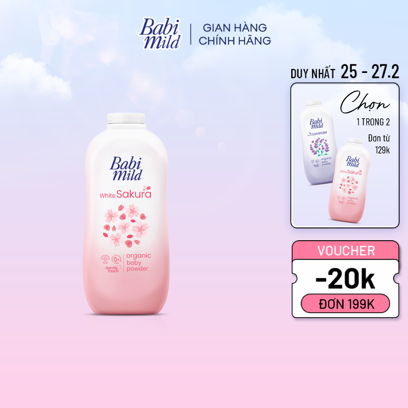 Phấn Thơm Trẻ Em Babi Mild White Sakura 160G - 101237263