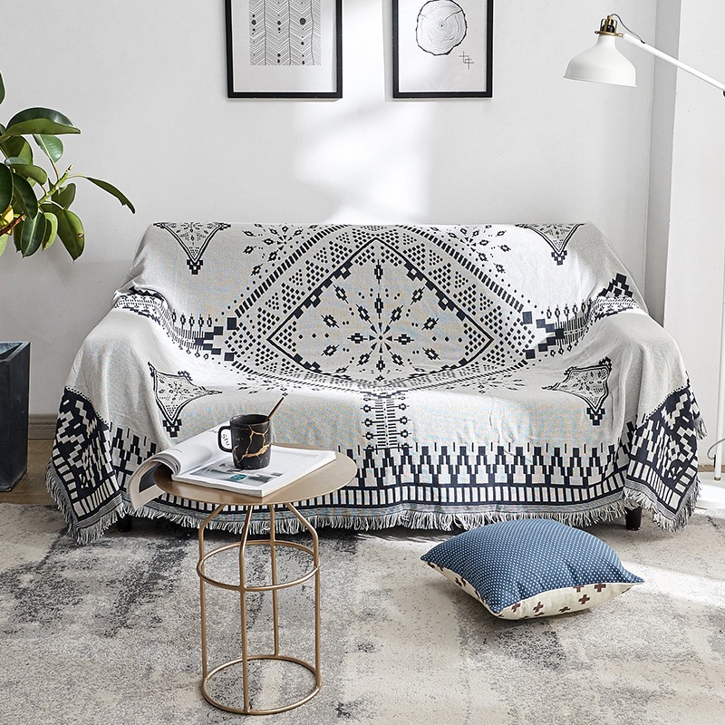 Thảm Vintage Dệt Sợi Bông Cotton, Thảm Trải Sàn, Thảm Trải Sofa, Trải Phòng Ngủ